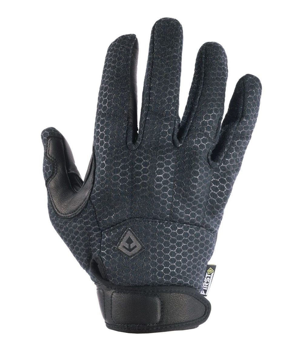 First Tactical Flash Glove palm closeup illustrates cut resistance for sharp-object handling.