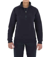 First Tactical women's cotton job quarter zip shirt, elbow patches, ripstop durability for rugged wear