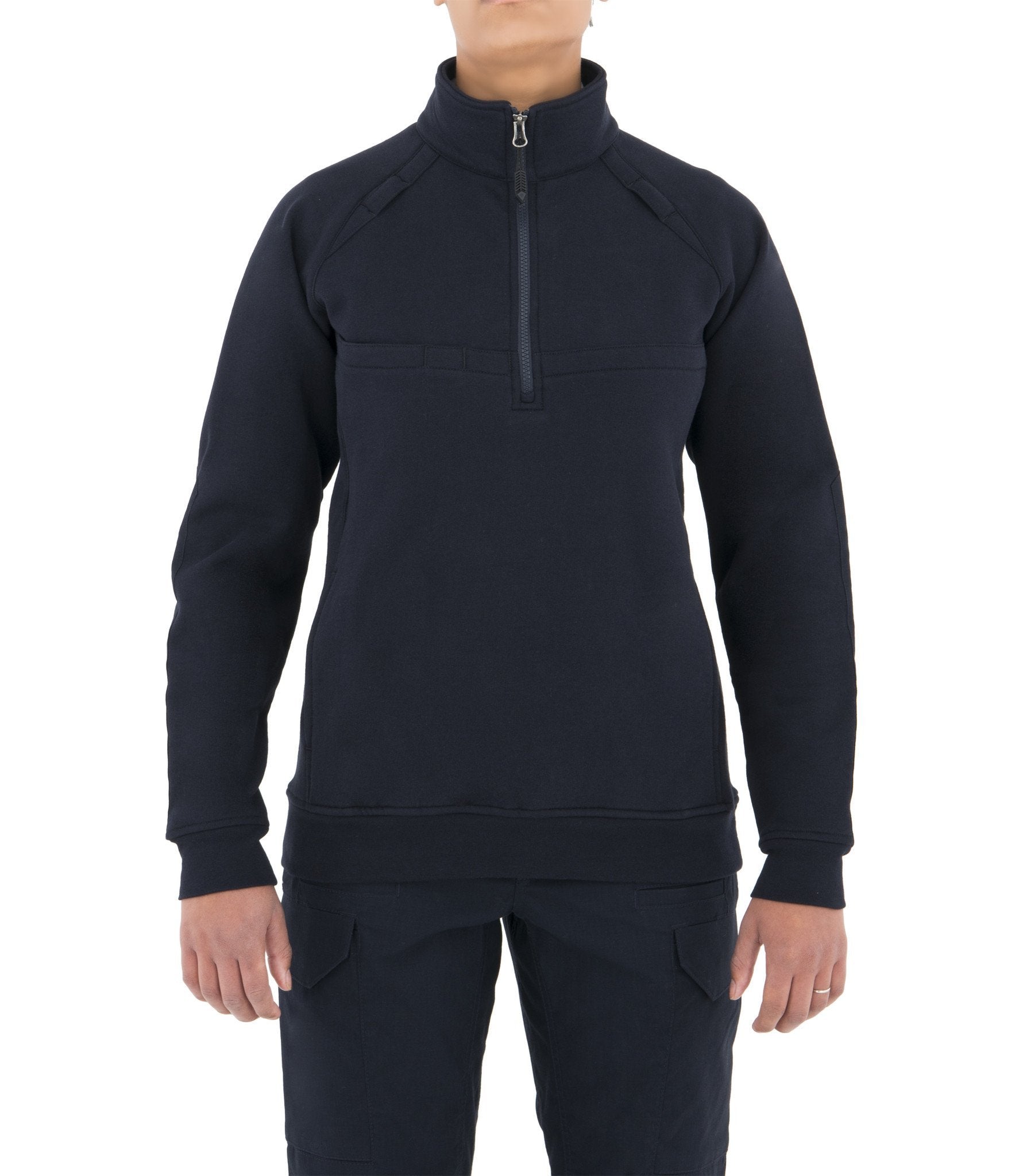 First Tactical women's cotton job quarter zip shirt, front view, professional fit for daily duties