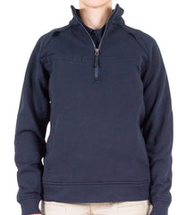 First Tactical women's cotton job quarter zip shirt, zip-closure detail, easy on/off for shifts