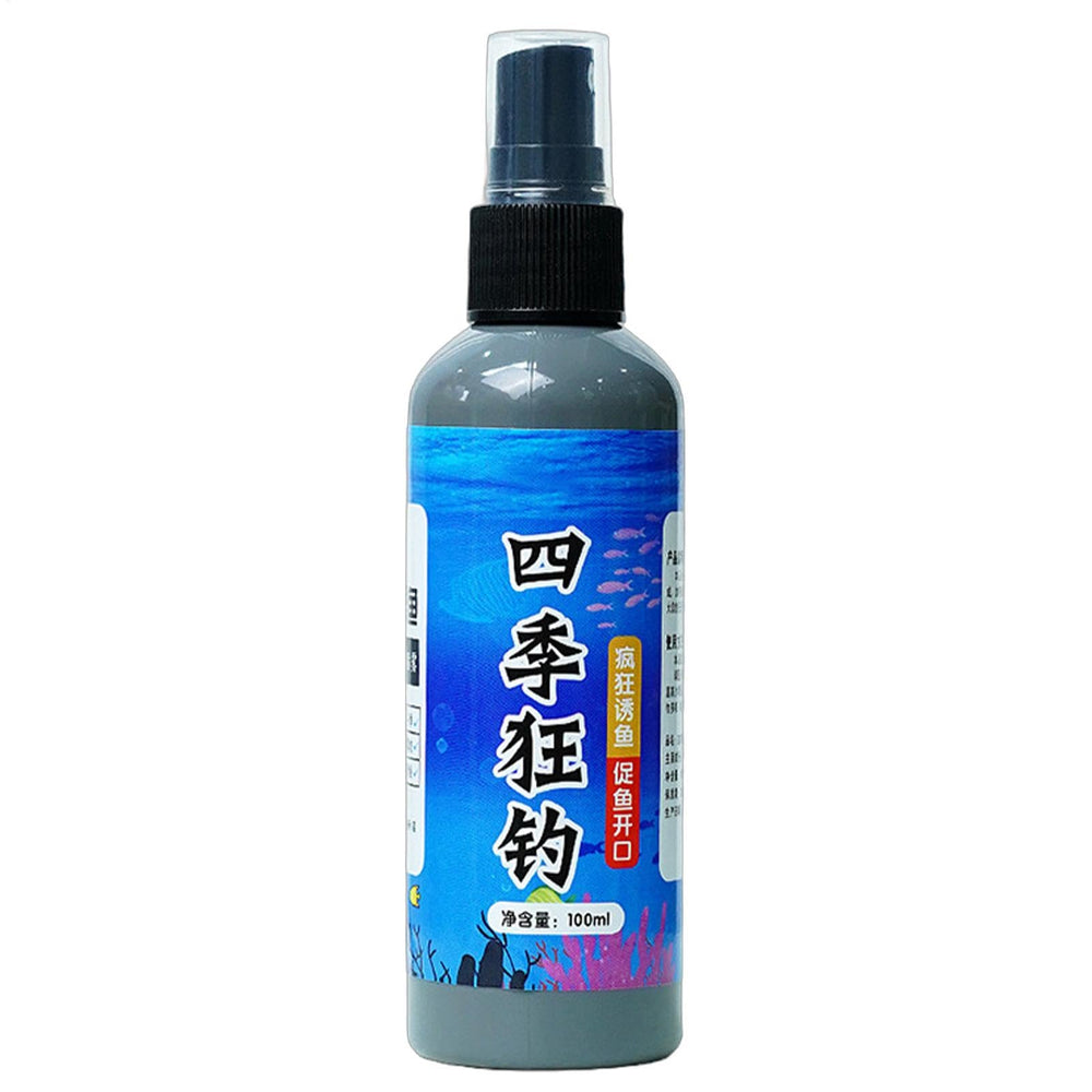 Fish Attractant Spray green formulation highlights natural ingredients.