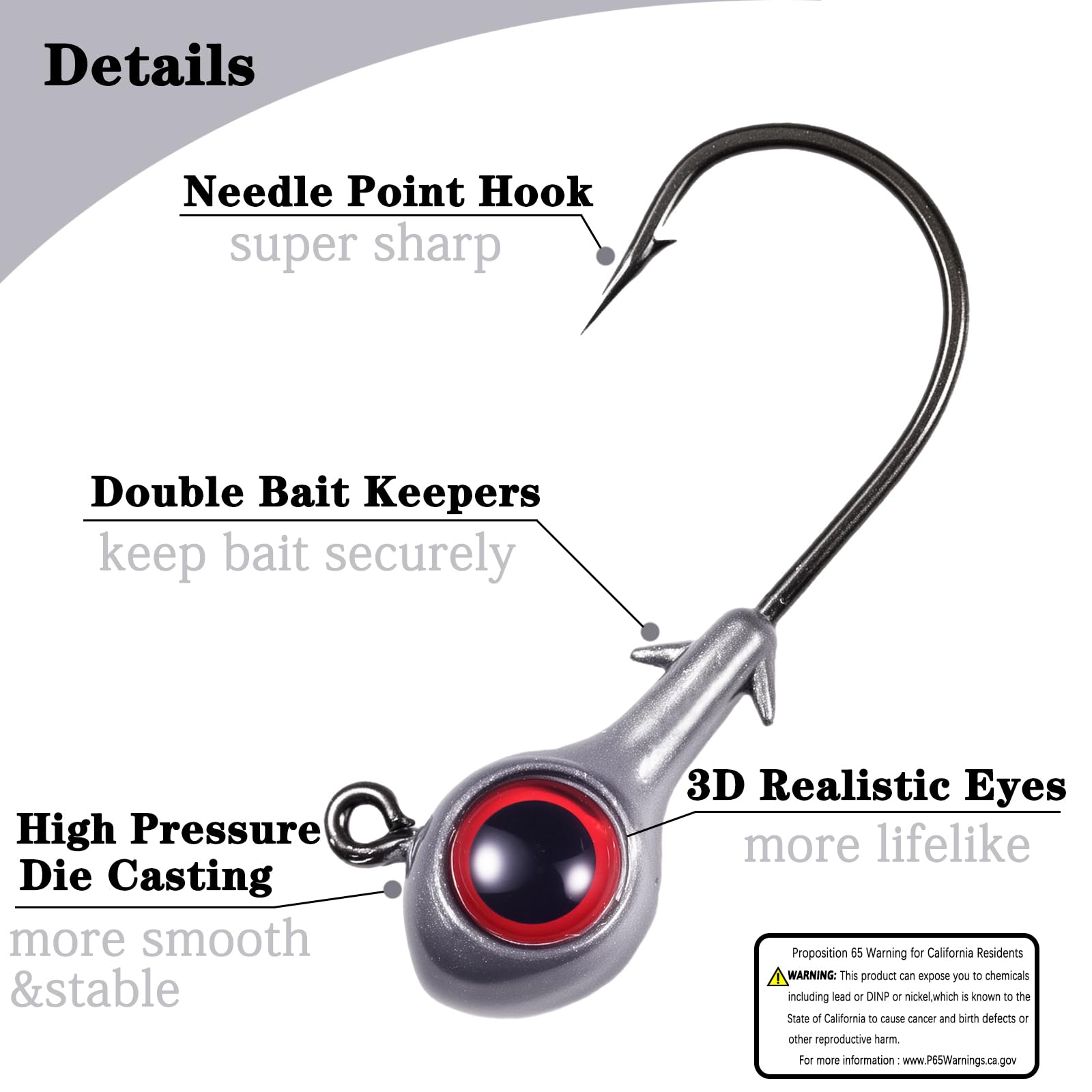 Jig head showing two bait keepers