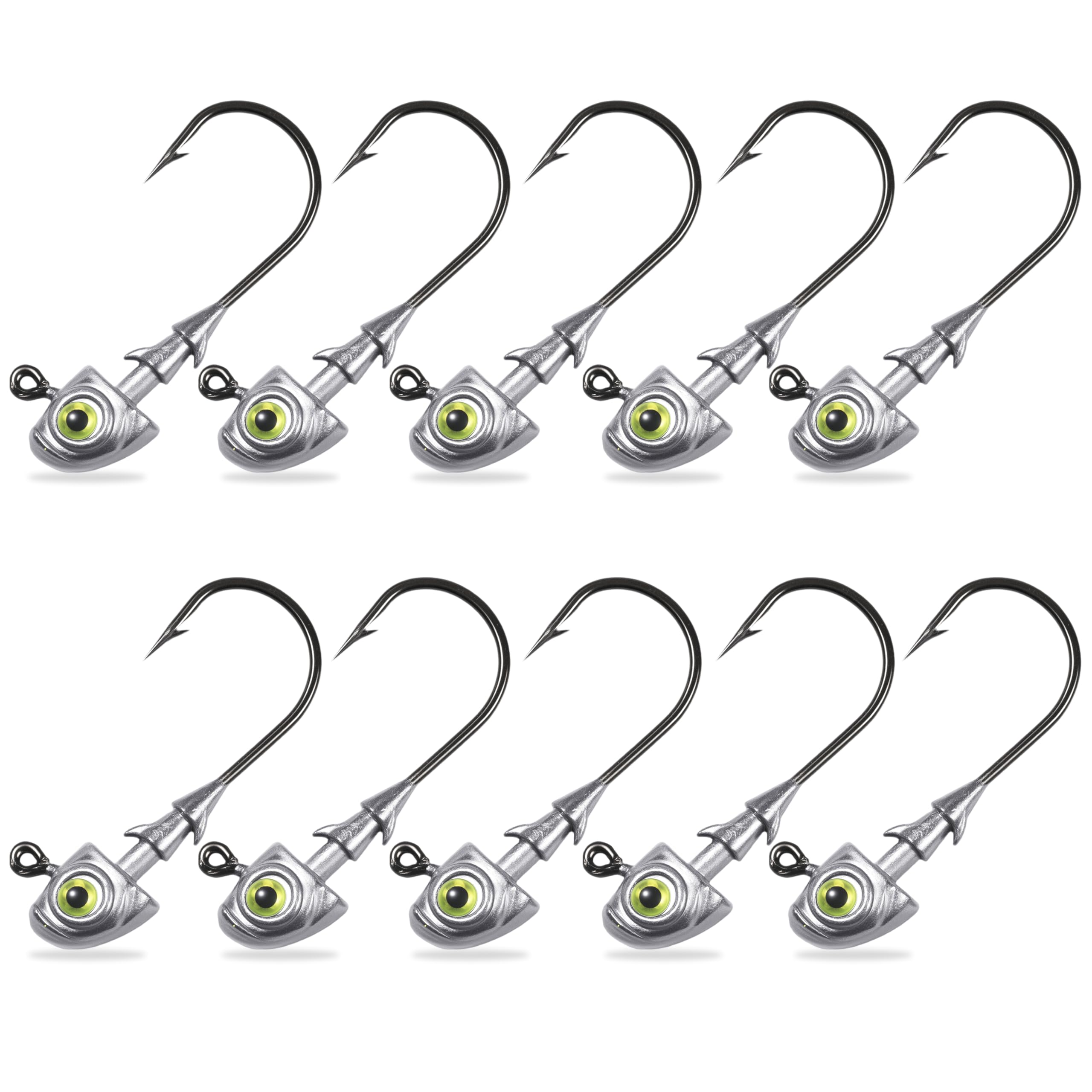 Fish Corner swimbait jig heads 1/8 oz with double bait keepers and 3D eyes