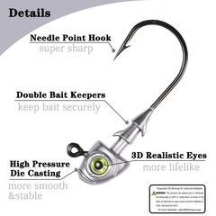 3D realistic eyes on Fish Corner jig head