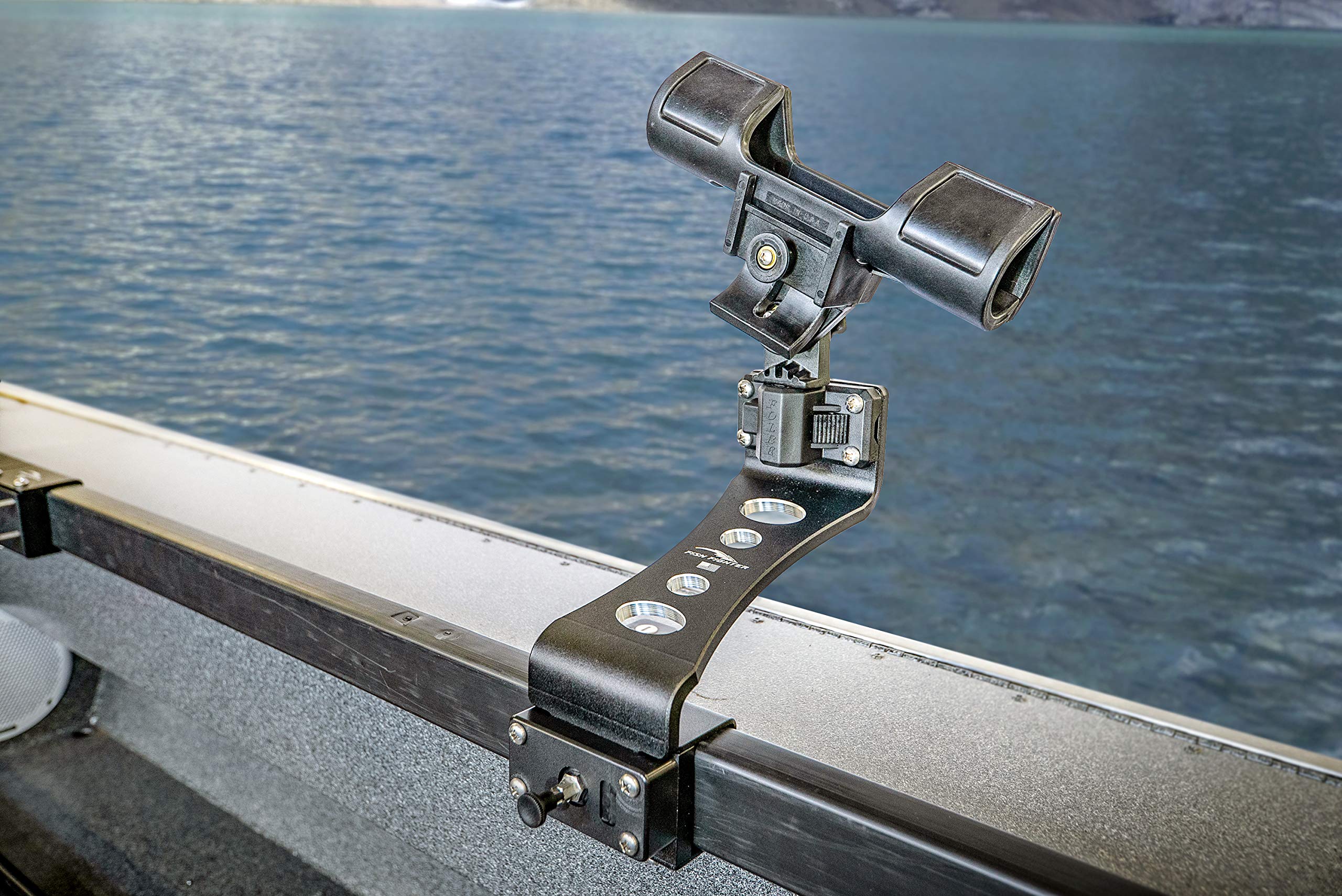 Fish Fighter slider compatible with Folbe, Scotty, Cannon, Fish-On, and Cabela’s holders.