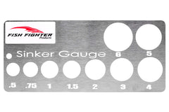 Fish Fighter Sinker Gauge front view shows precise slots for .5 to 6 oz weights.