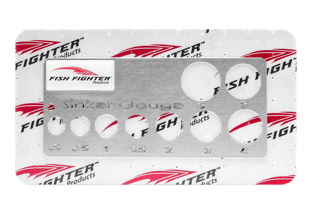 Fish Fighter Sinker Gauge side view highlights durable stainless steel build.