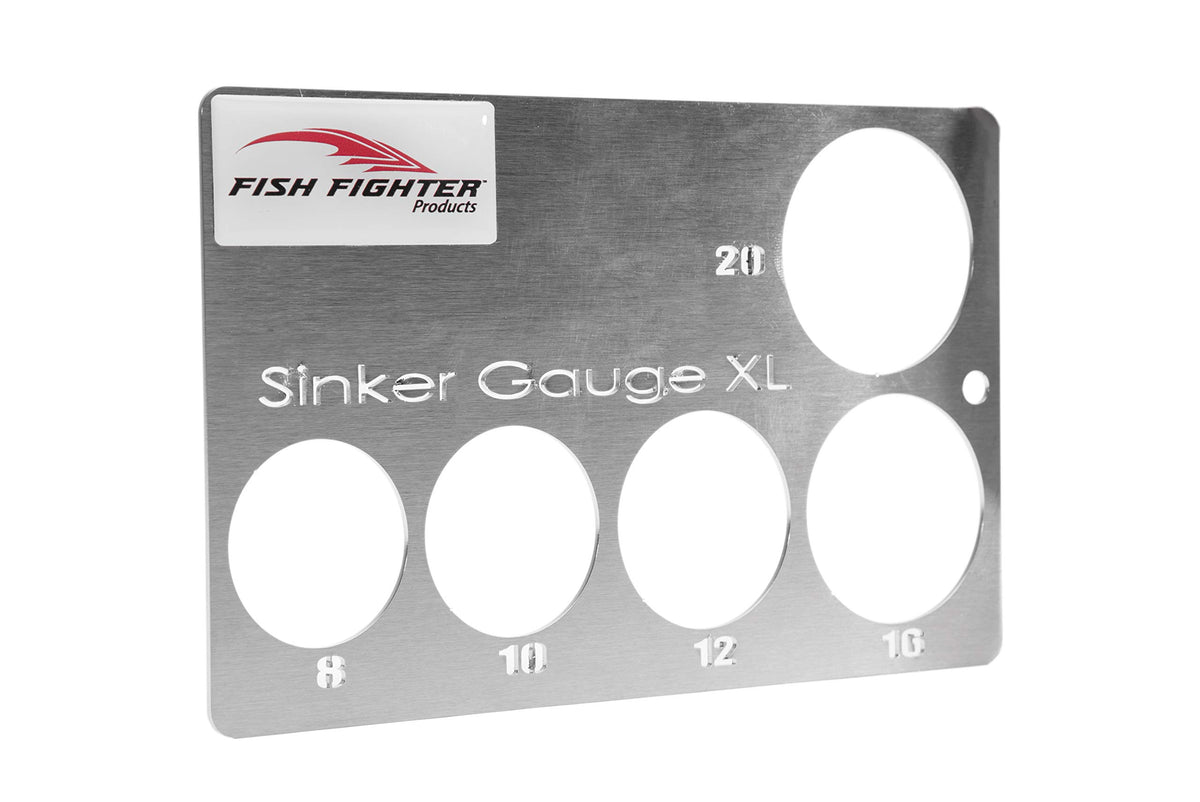 Fish Fighter XL Sinker Gauge front view for quick 8–20 oz weight matching.