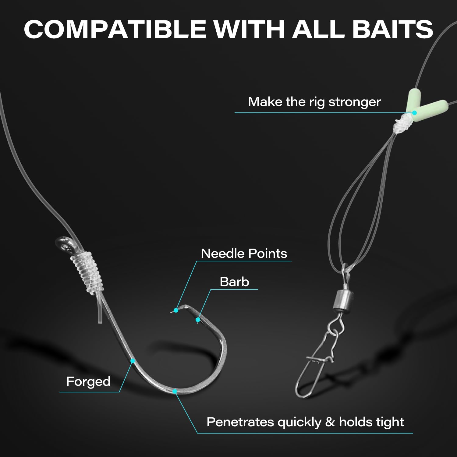 Rig designed for freshwater and saltwater fishing