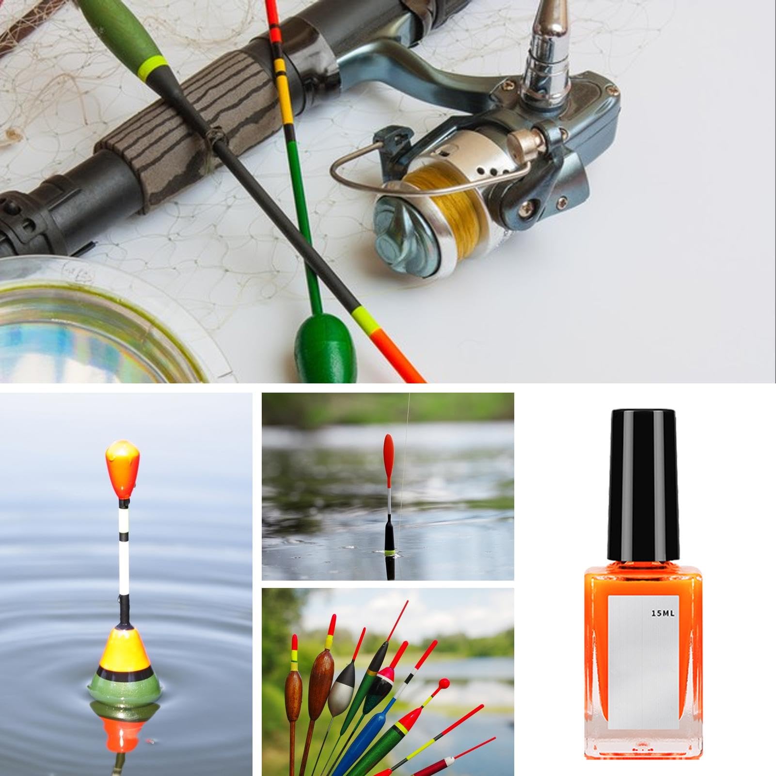 Included brush for precise Fish Float Paint application