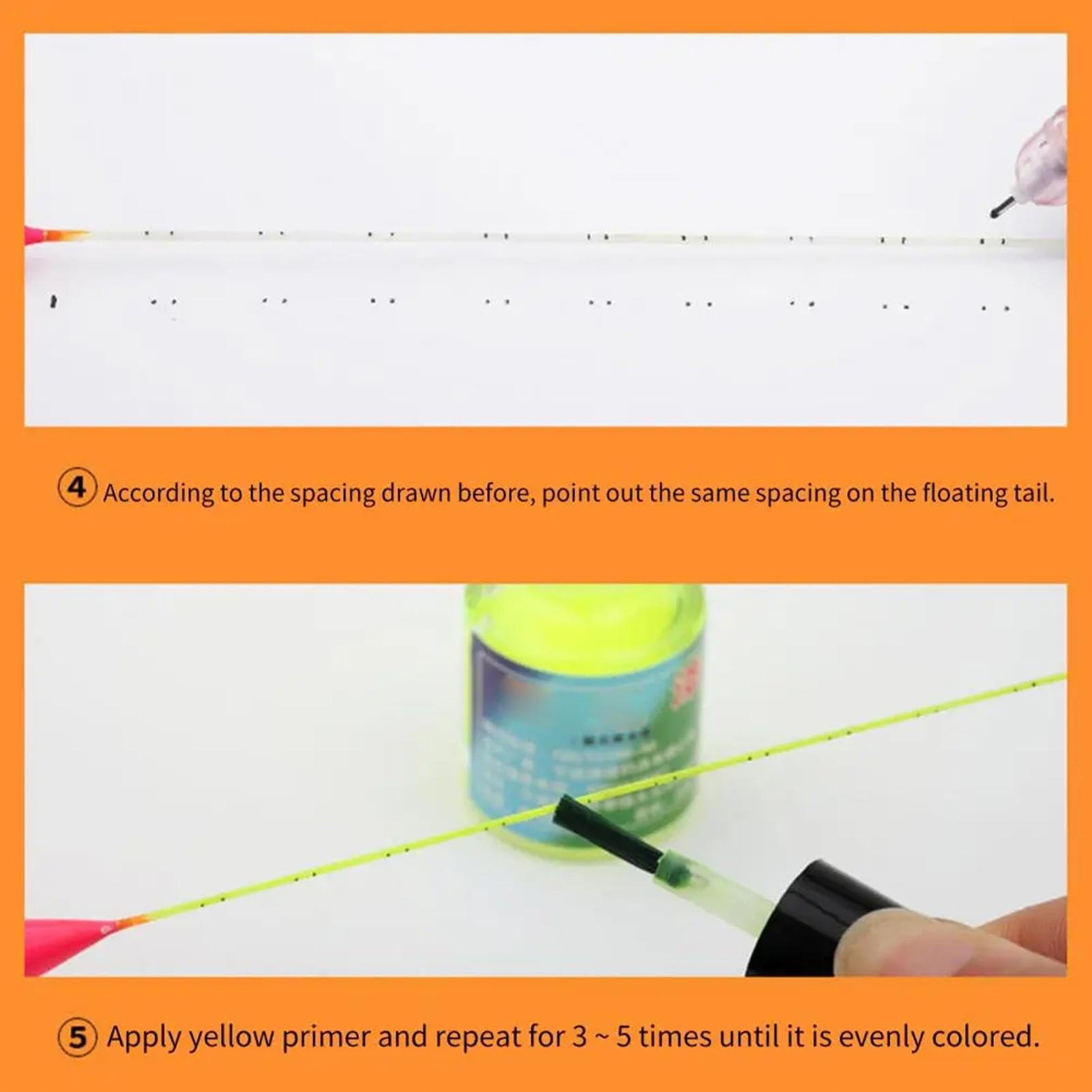 Fish Float Paint waterproof finish helps lures withstand water exposure.