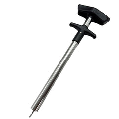 Front view of Fish Hook Remover Tool showing aluminum shaft and ABS handle