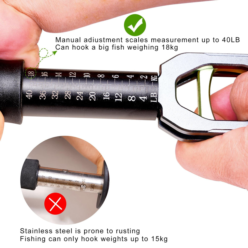 Close-up of weight scale on the tool