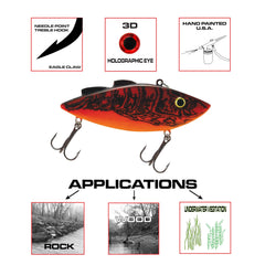 Fish Lucke All American Rattler closeup shows realism and durable hardware.