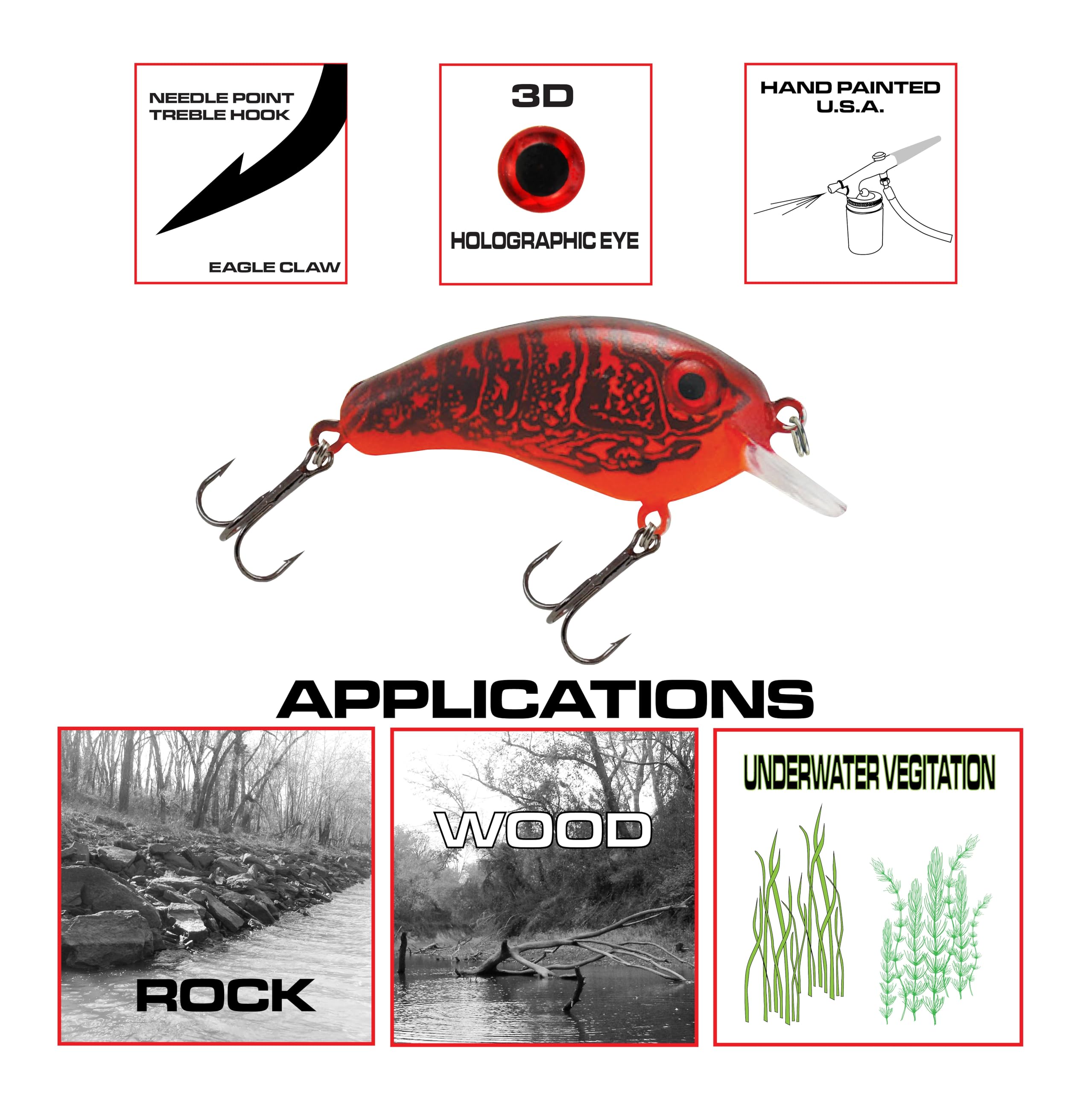 Crappie Magic close-up with razor-sharp treble hooks for crisp hookups