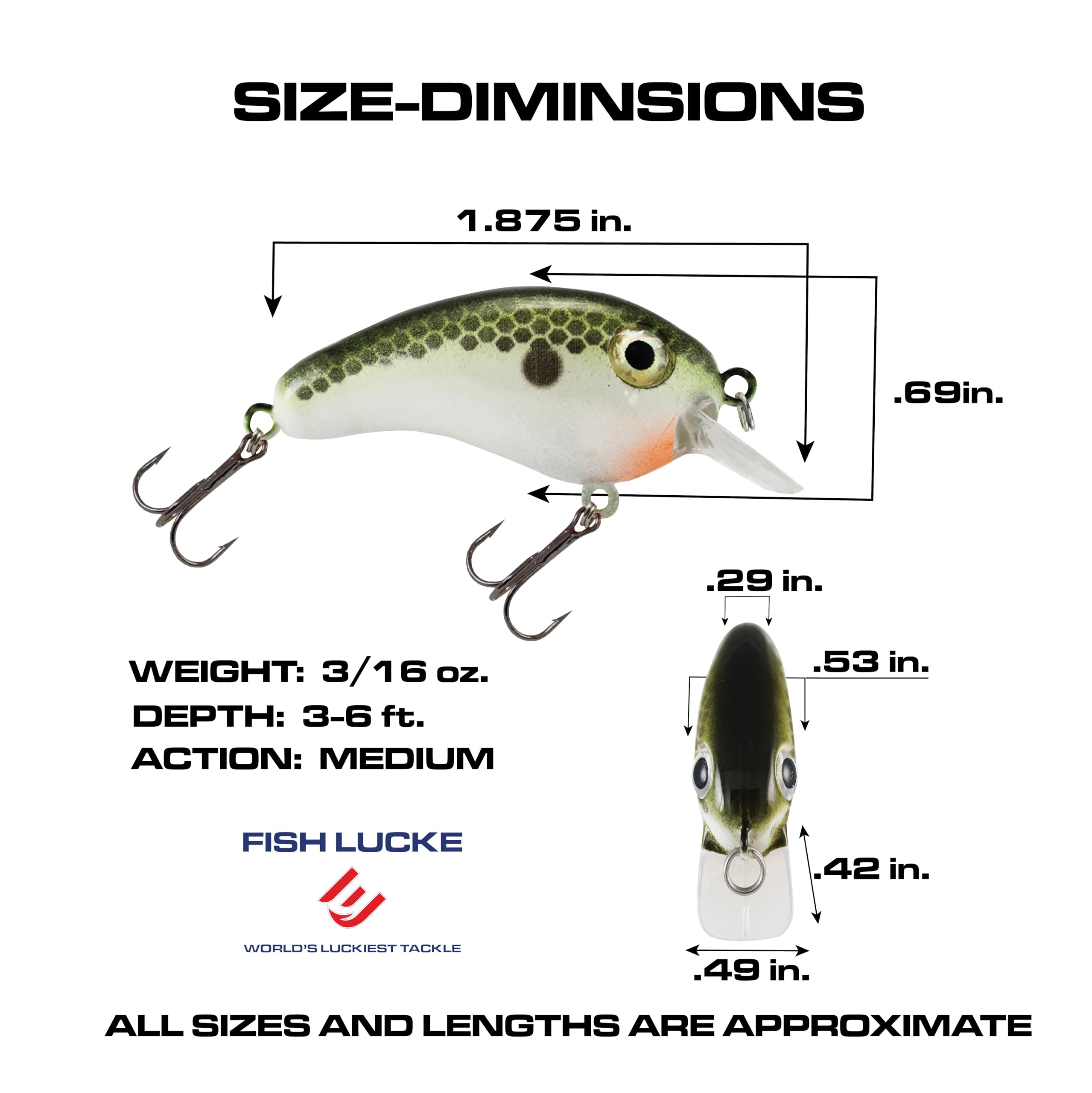 Luck E Strike Crappie Magic Crankbait deflection action adapts to heavy cover.