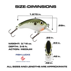 Luck E Strike Crappie Magic Crankbait deflection action adapts to heavy cover.