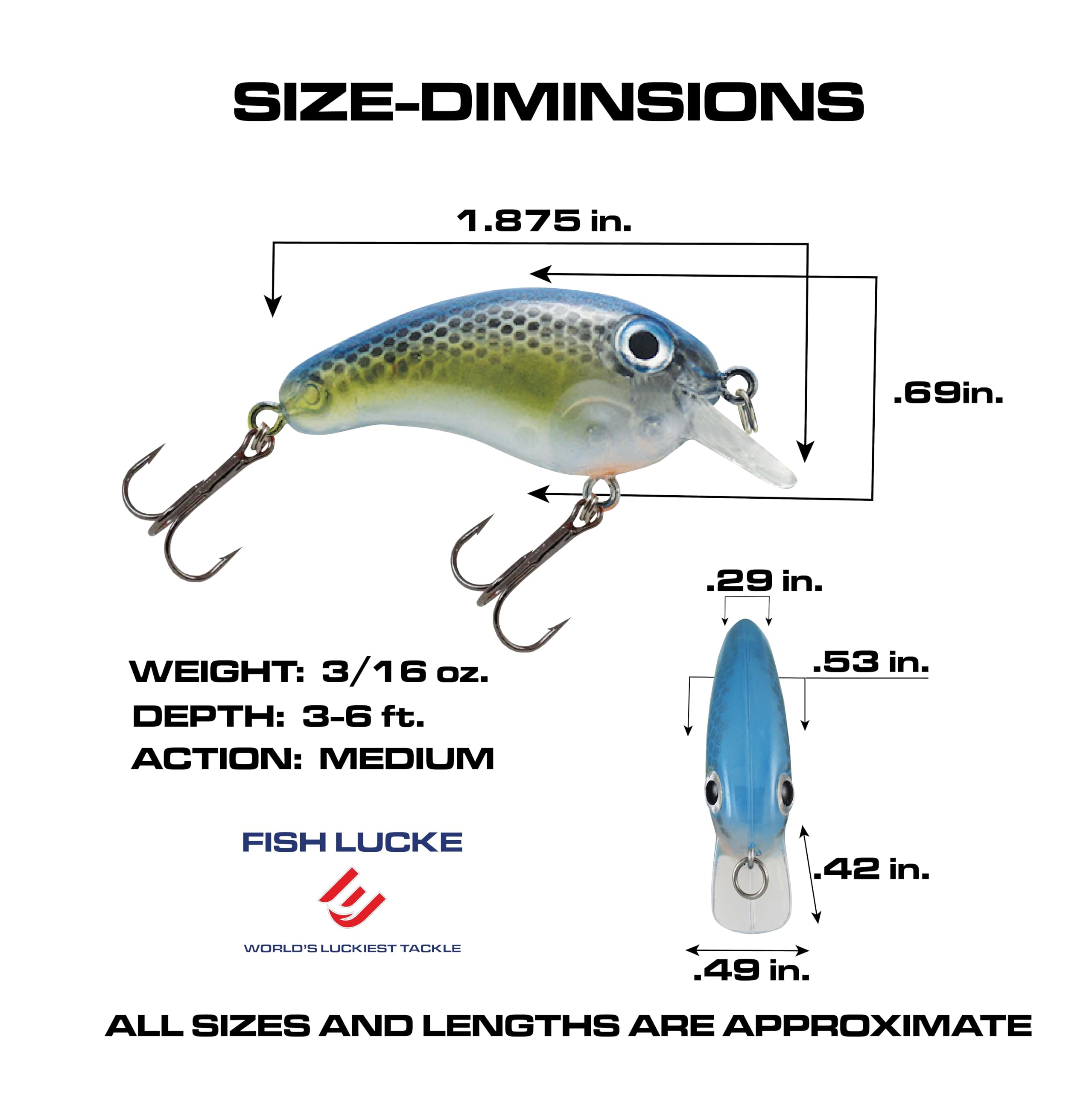 Crappie Magic dives 2-4 ft with lifelike minnow action.