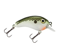 Luck E Strike Crappie Magic Crankbait front view, compact 2-inch lure for panfish.