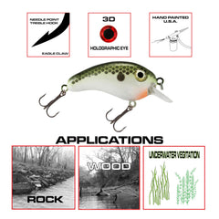 Luck E Strike Crappie Magic Crankbait side profile, versatile for crappie and bass.