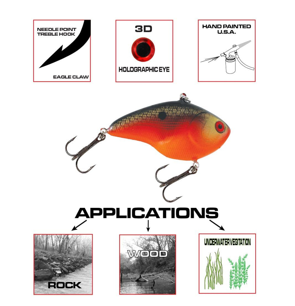 Fish Lucke Hail Mary lipless crankbait with rattles attracts predators