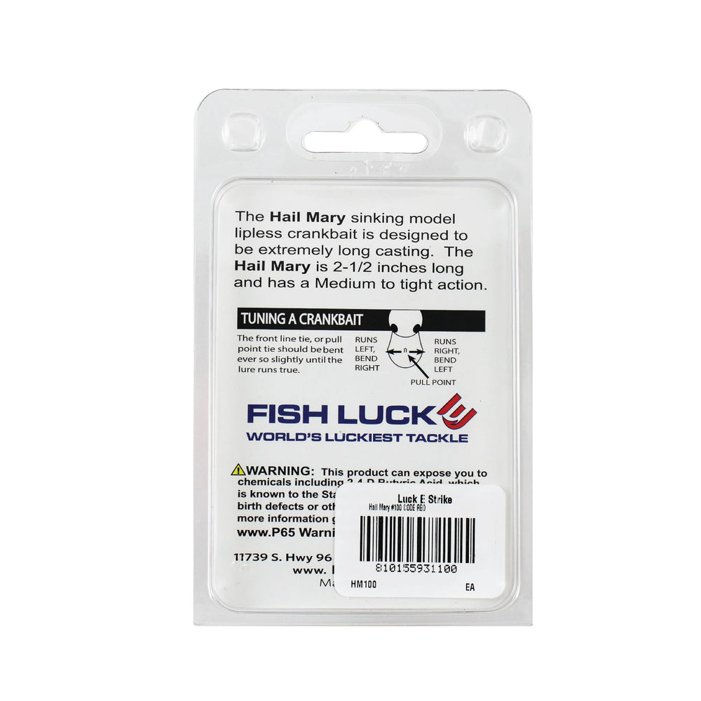 Fish Lucke Hail Mary lipless crankbait made in the USA with premium parts