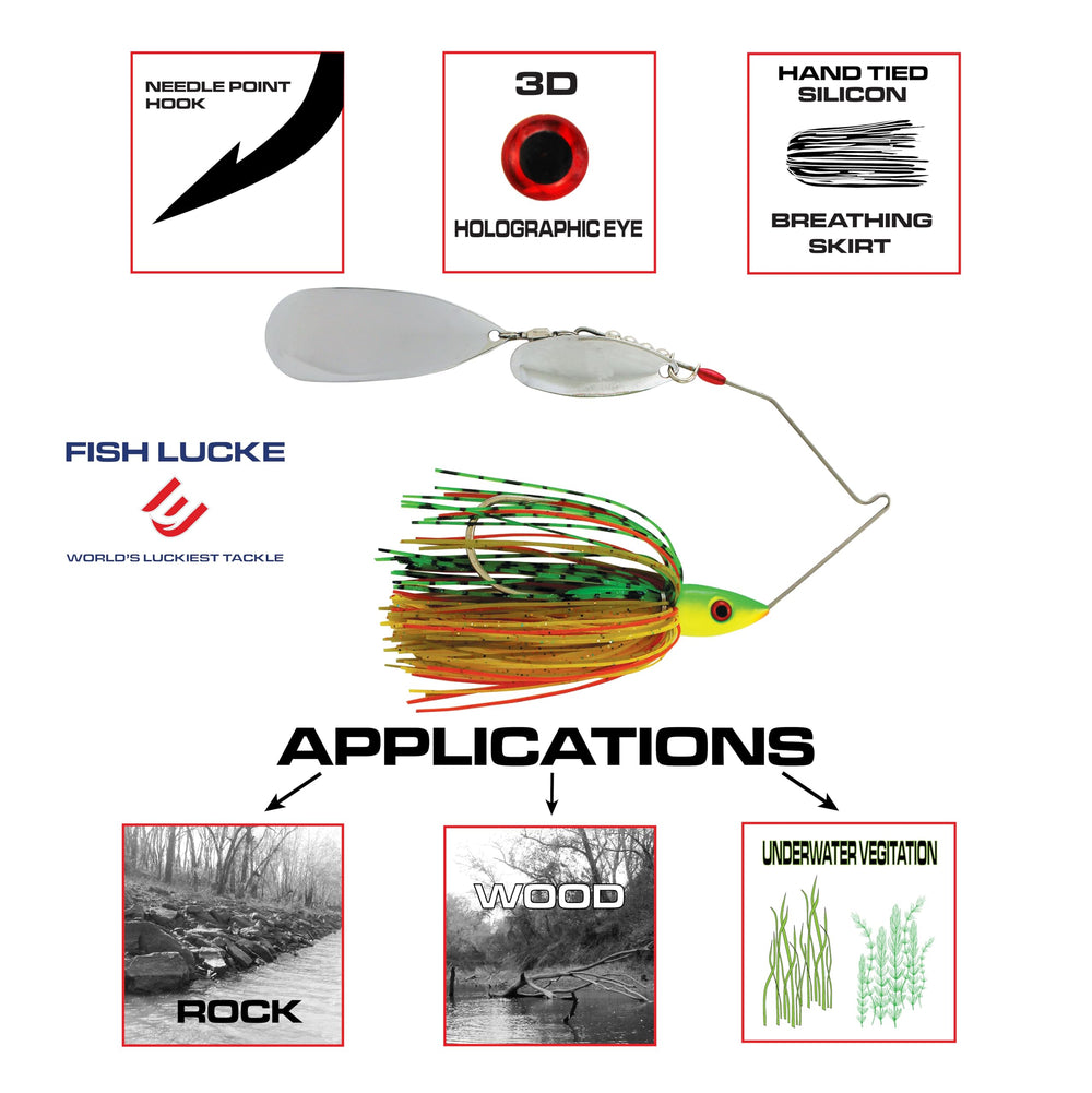 FISH LUCKE Hydra-Vibe blades create come-and-get-me pulses for predator species