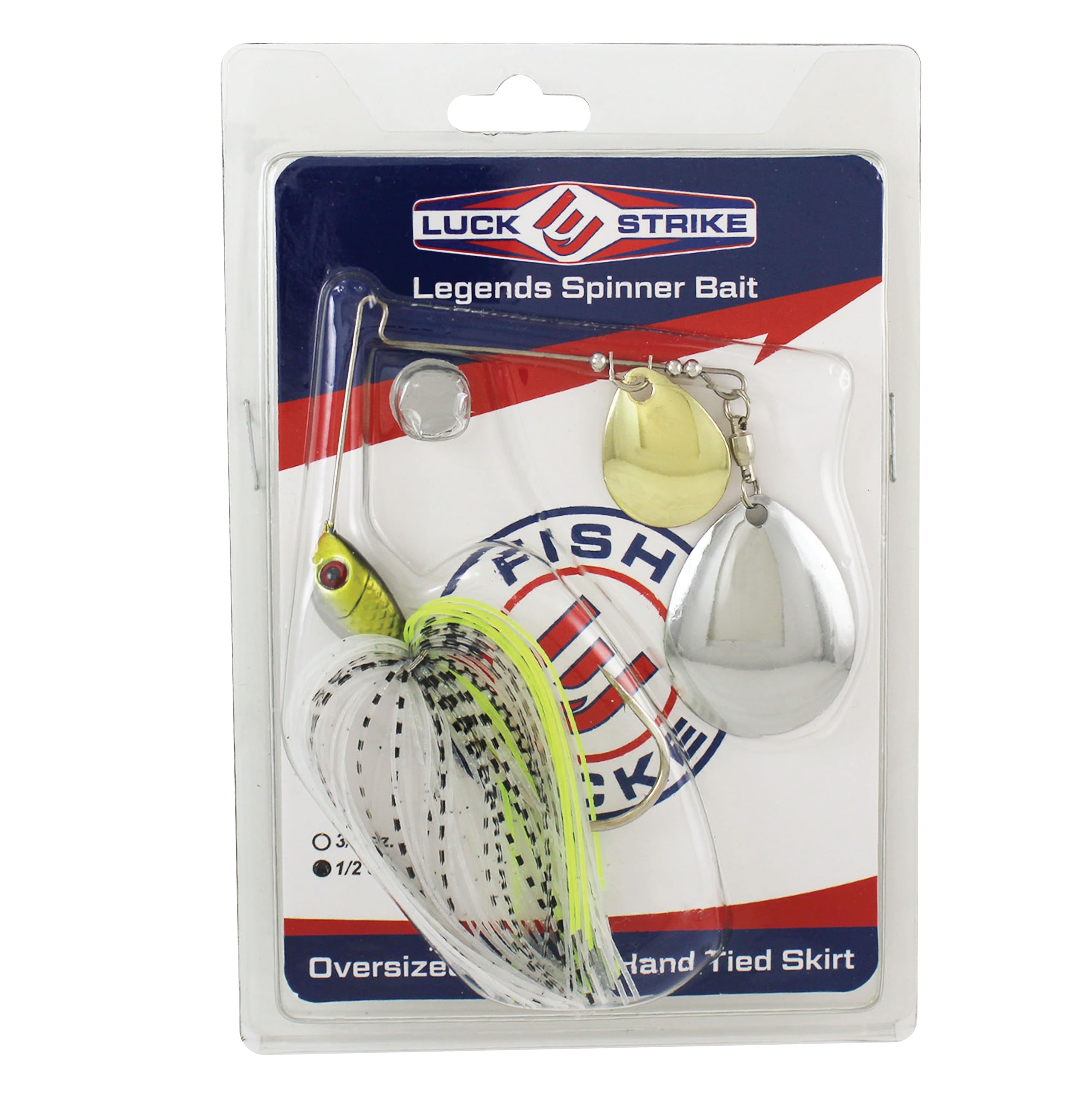 Luck-E-Strike spinnerbait side profile highlighting precise tracking at different retrieves.