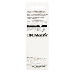 FISH LUCKE Luck E Strike G5 crankbait back view ideal for covering rocky bottoms and trolling.