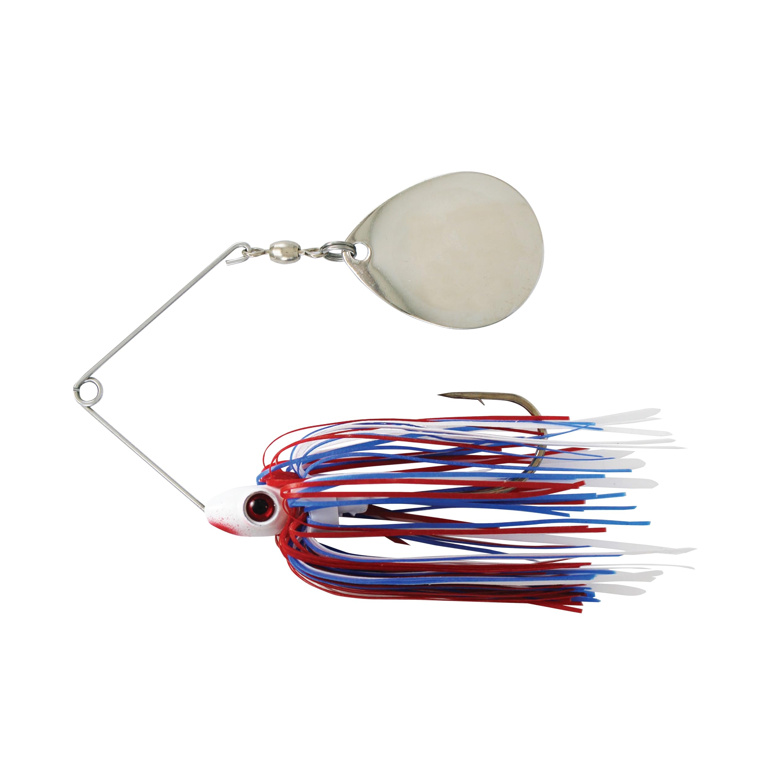 Fish Lucke Luck-E-Strike Redman spinnerbait front view for reliable bass strikes.