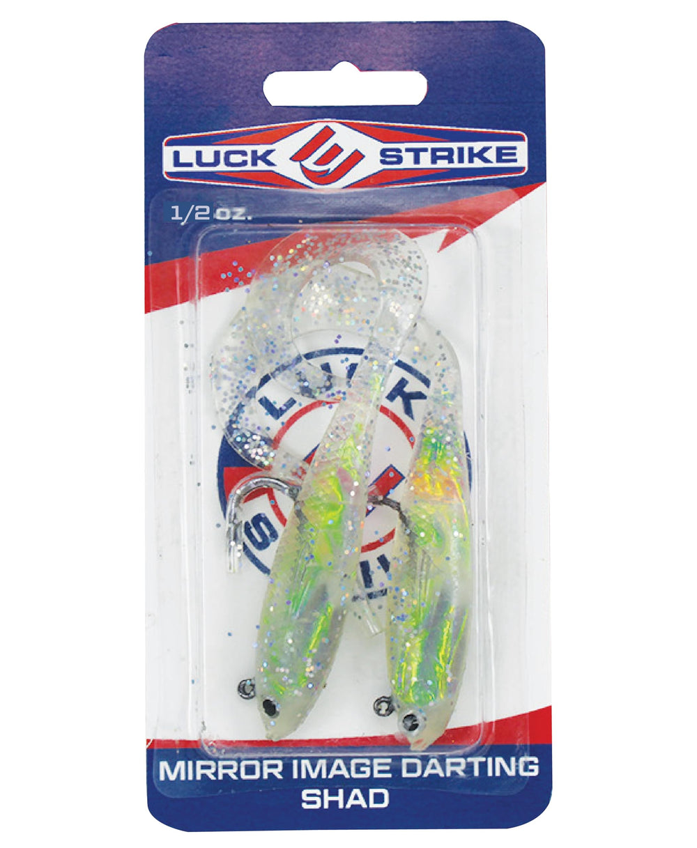 FISH LUCKE Mirror Image Darting Shad darting body action for aggressive strikes.