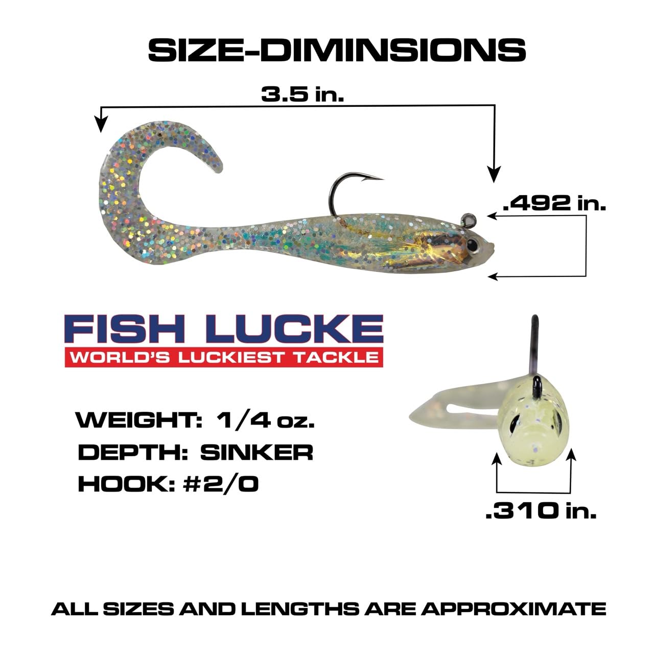 FISH LUCKE Mirror Image Darting Shad holographic body reflects light for visibility