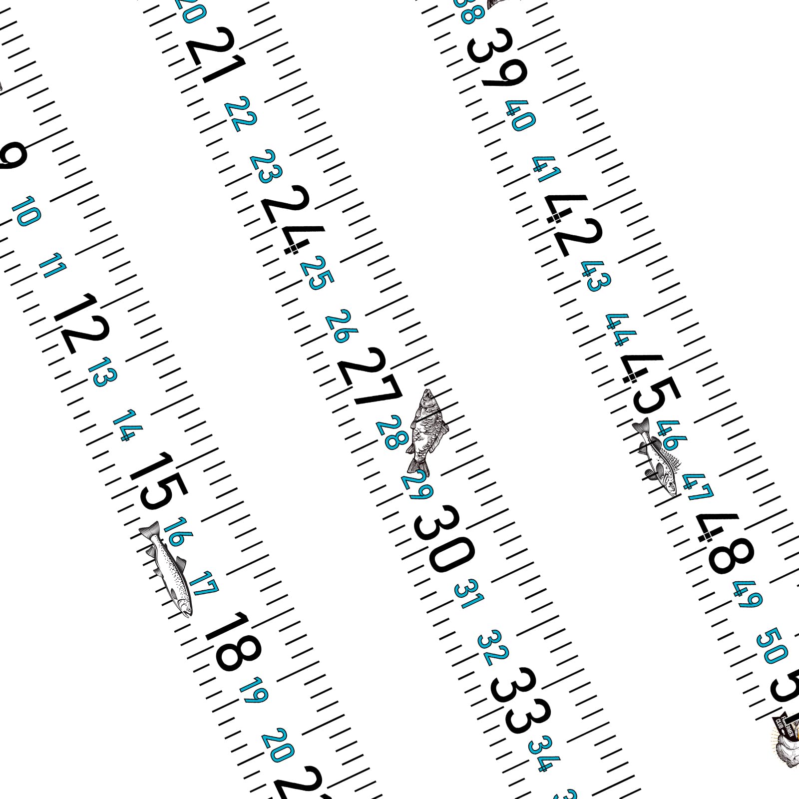 White ruler design for boat gear, 51 inches long