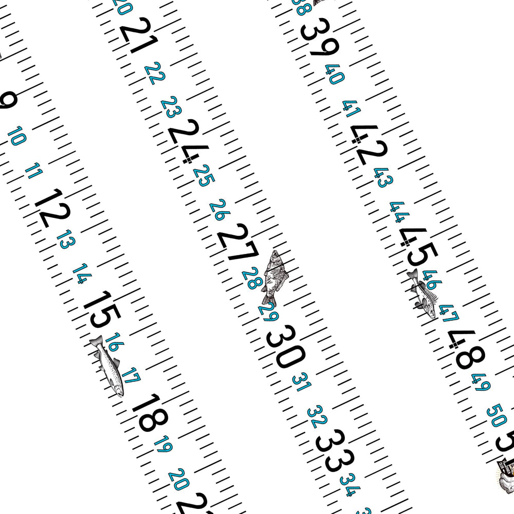 White ruler design for boat gear, 51 inches long