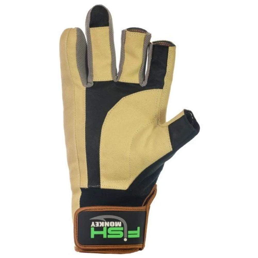 Fish Monkey FM14 Kevlar-reinforced fabric protecting hands from leader wear