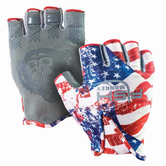 Fish Monkey FM18 blue water camo fabric with reinforced fingertips for longevity.