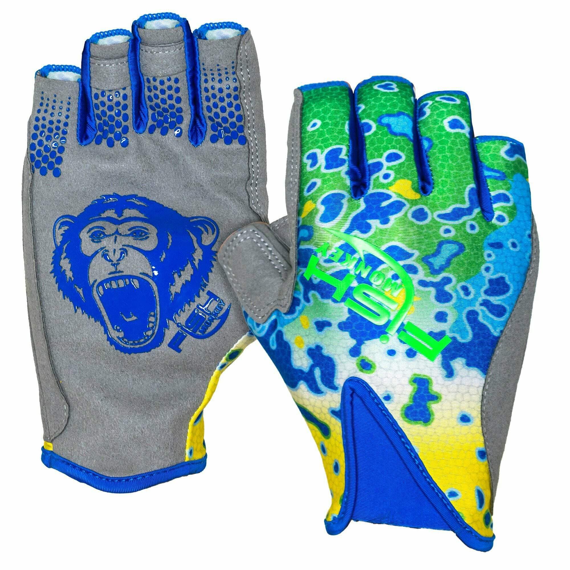 Fish Monkey FM21 Pro 365 gloves in dolphin design with extended cuff for sun protection
