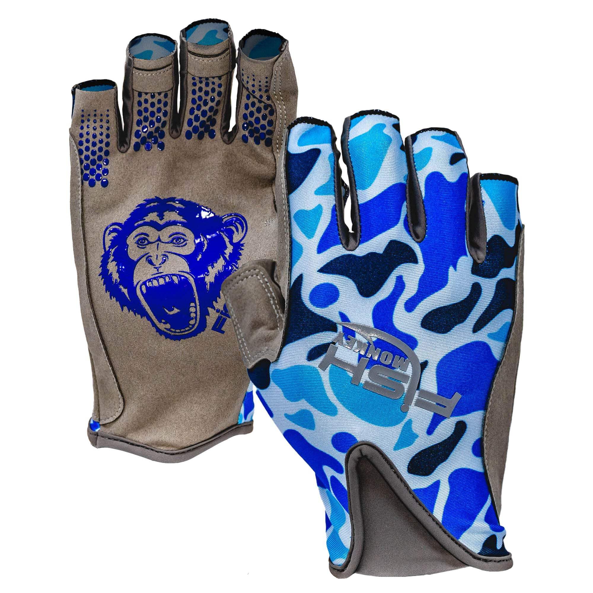 Exposed fingertips of Fish Monkey gloves enable precise baiting and line work during casting