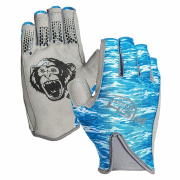 Glove used on a boat highlighting UPF sun protection by Fish Monkey