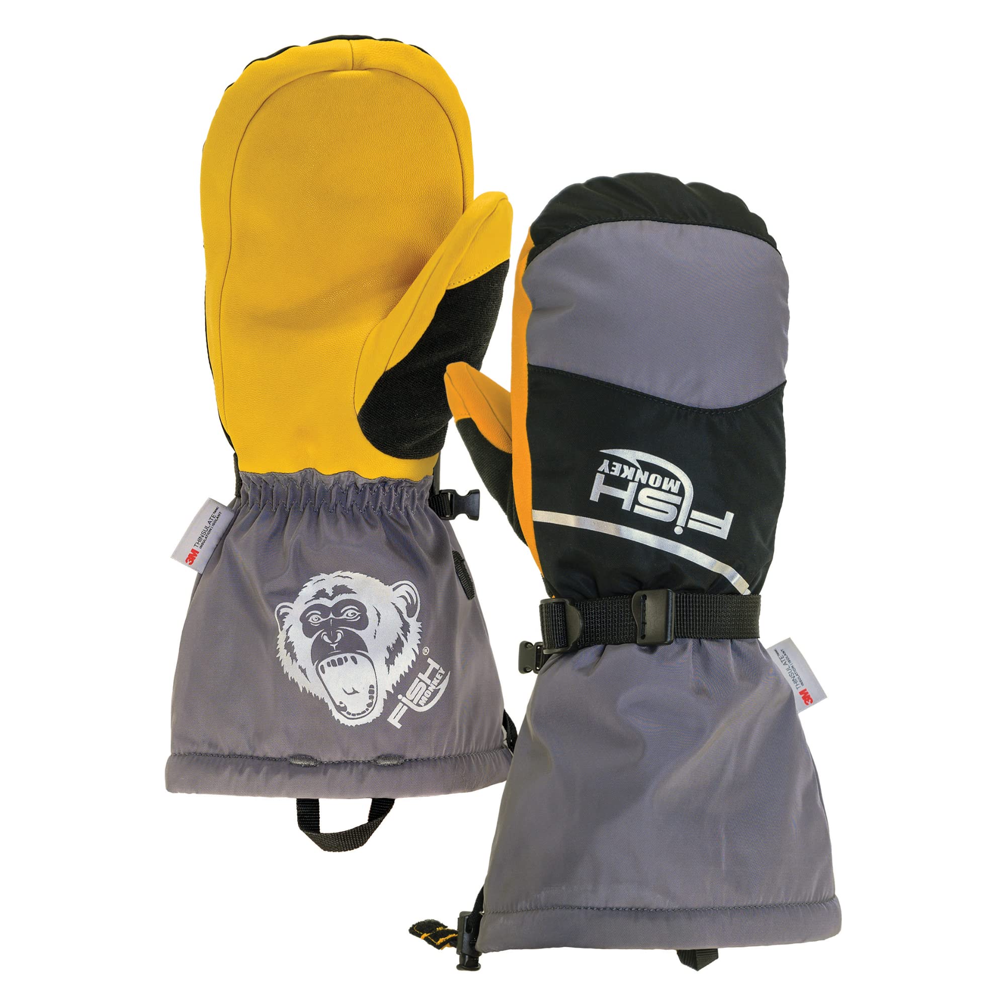 Fish Monkey FM36 Yeti Premium mitten on hand in ice, keeps you warm and dry