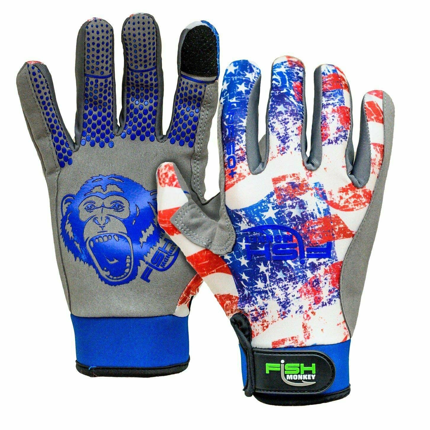 Fish Monkey Free Style Glove Americana XL finger-cut design for precise bowfishing grip.