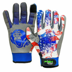 Fish Monkey Free Style Glove Americana XL silicone palm for secure, non-slip handling.