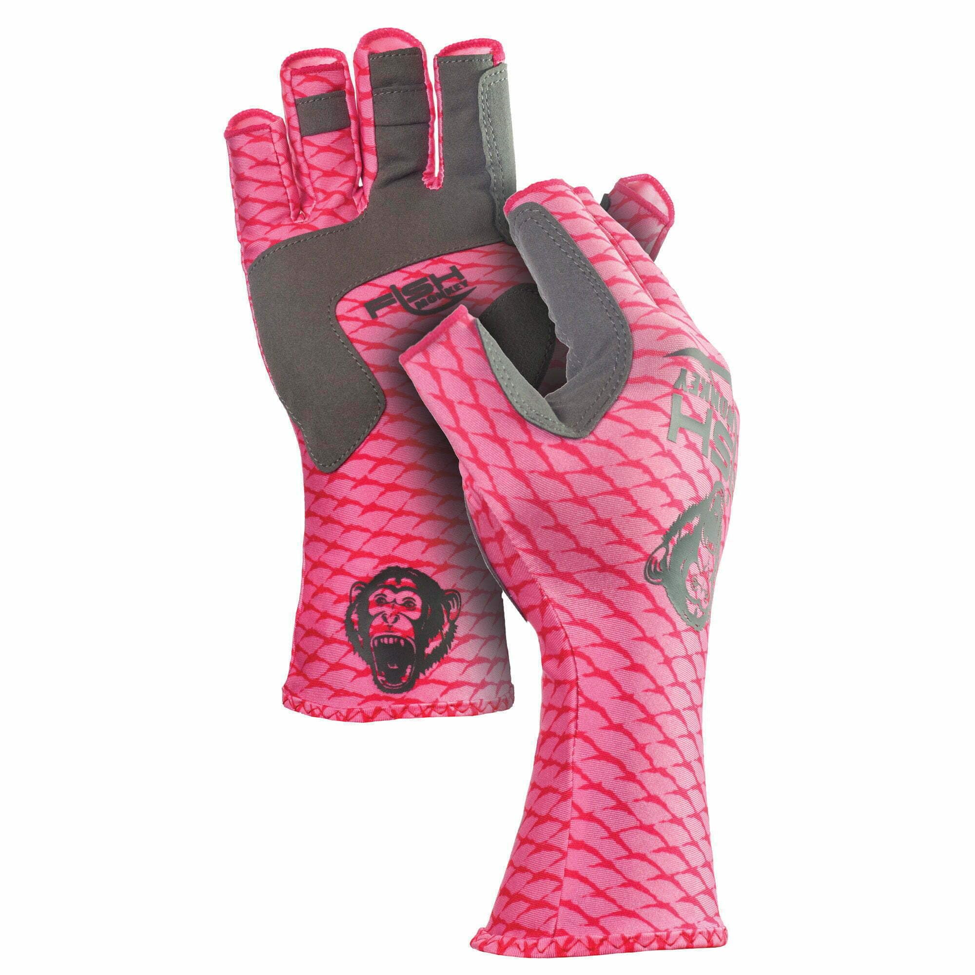 Fish Monkey SPF50 half-finger glove shows palm grip for secure deck handling.