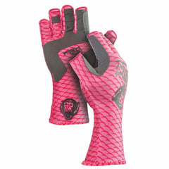 Fish Monkey SPF50 half-finger glove shows palm grip for secure deck handling.