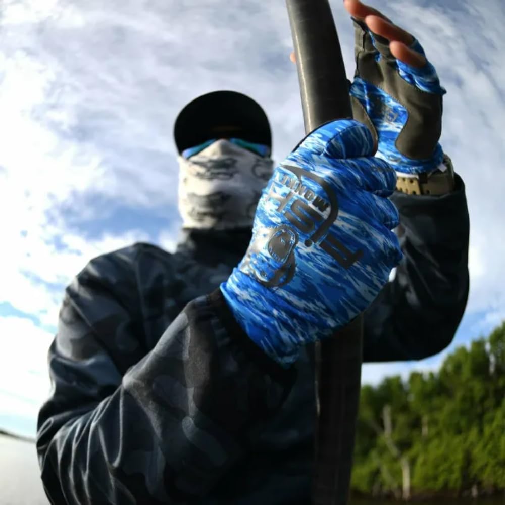 Fish Monkey SPF50 glove palm with non-slip grip enables steady handling