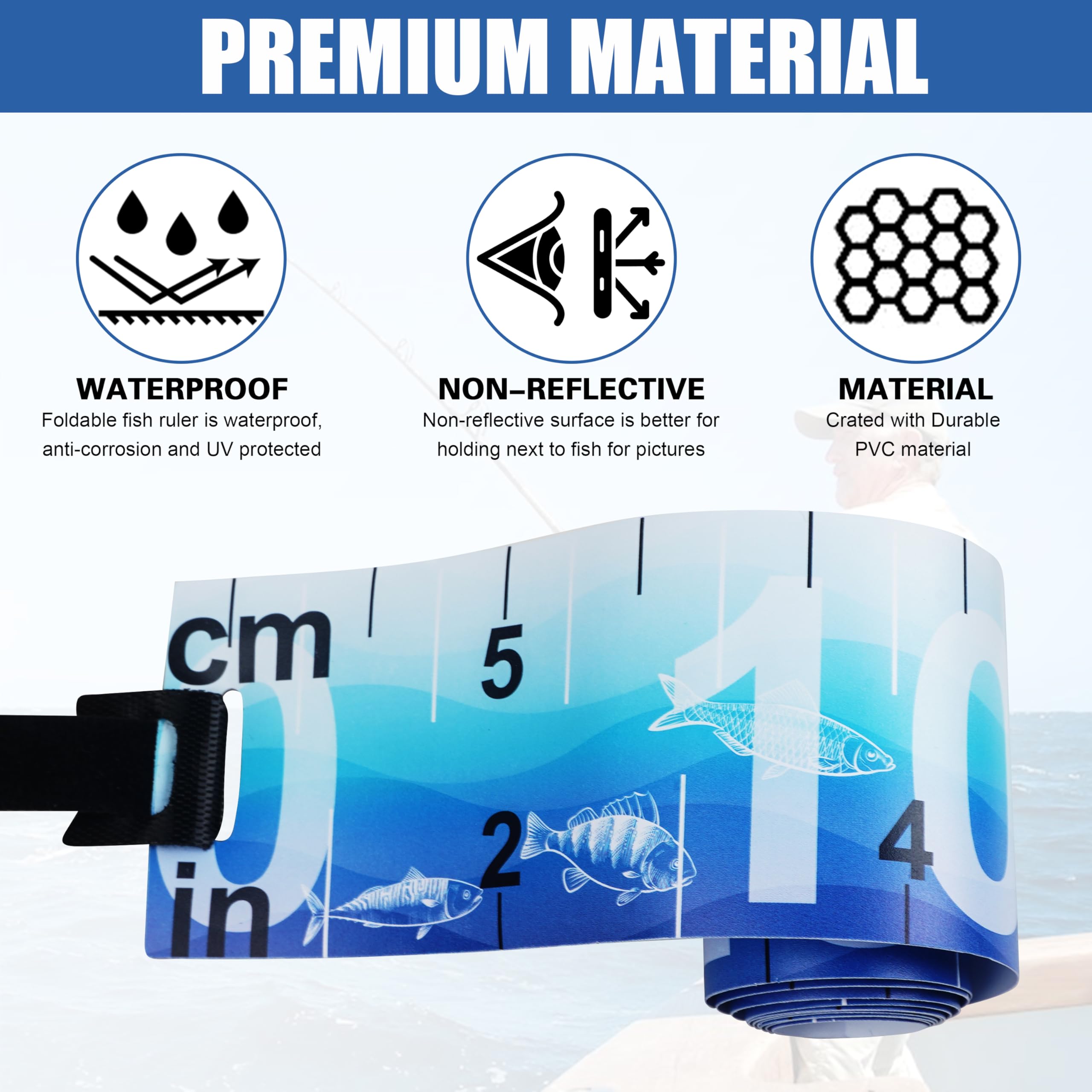 Ruler with hook-and-loop storage strap for secure folding