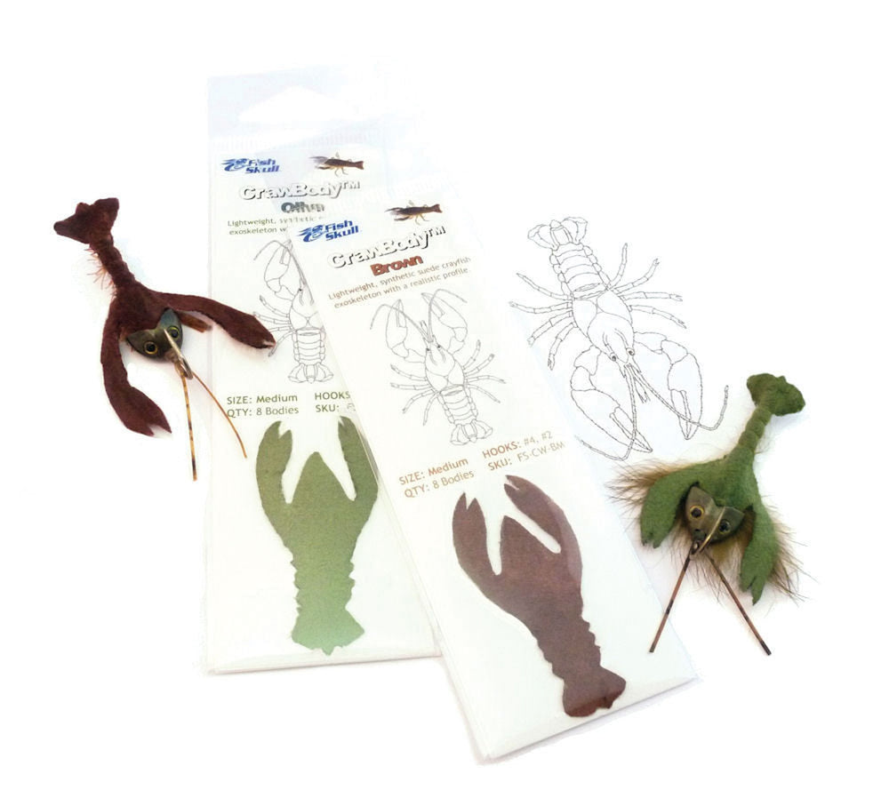 Fish Skull CrawBody Extra Large Olive for realistic crawdad patterns and precise fly tying.