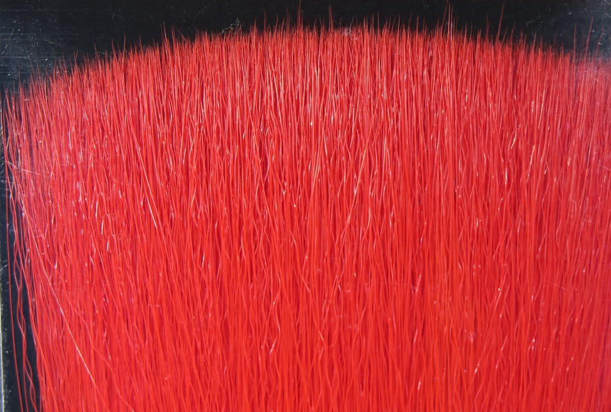 Fish Skull Faux Bucktail Red fibers for versatile fly tying with faster sinking.