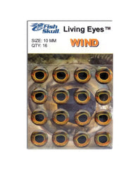 Fish Skull Living Eyes 3mm Wind Golden for realistic streamer patterns and enhanced fly appeal