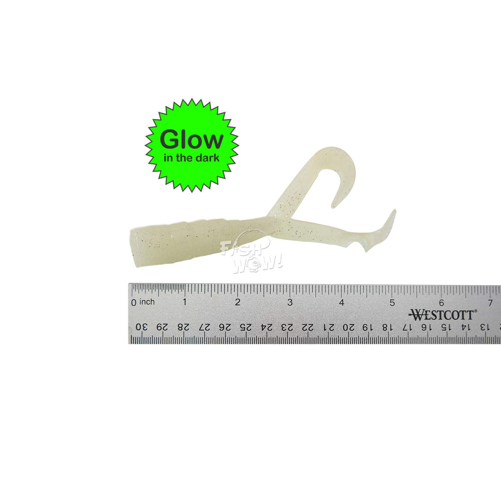 Fish WOW 16pcs extended 5inch twin-tail perch grub glowing lure close up